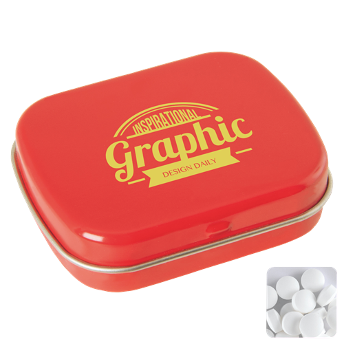 Flat tin with dextrose mints C-0100_008 (Red)