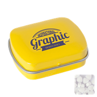 Mini hinged mint tin with extra strong mints C-0102_006 (Yellow)