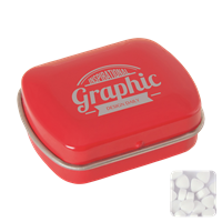 Mini hinged mint tin with extra strong mints C-0102_008 (Red)