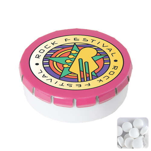 Round pot with sugar free mints C-0108_017 (Pink)