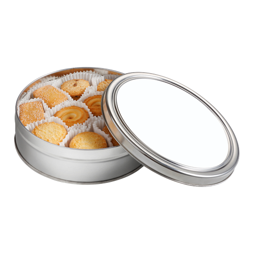Tin with assorted cookies C-0338_032 (Silver)