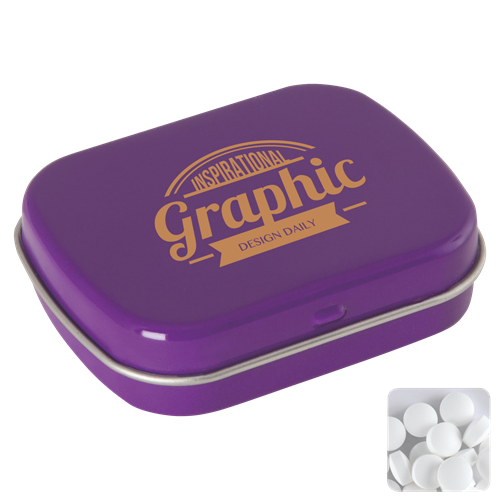 Flat tin with dextrose mints C-0100_024 (Purple)